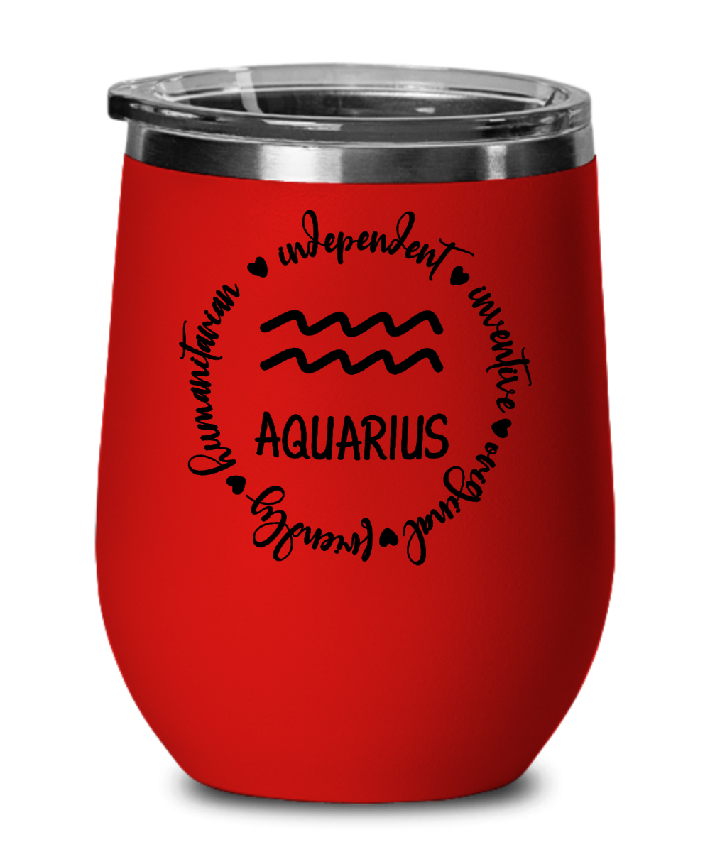 Traits of Aquarius - Aquarius 12oz Wine Tumbler