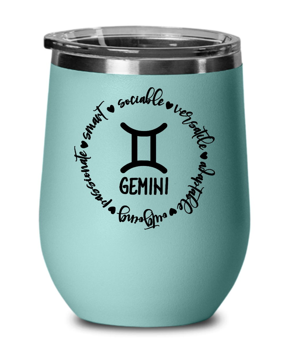Traits of Gemini 12oz Wine Tumbler