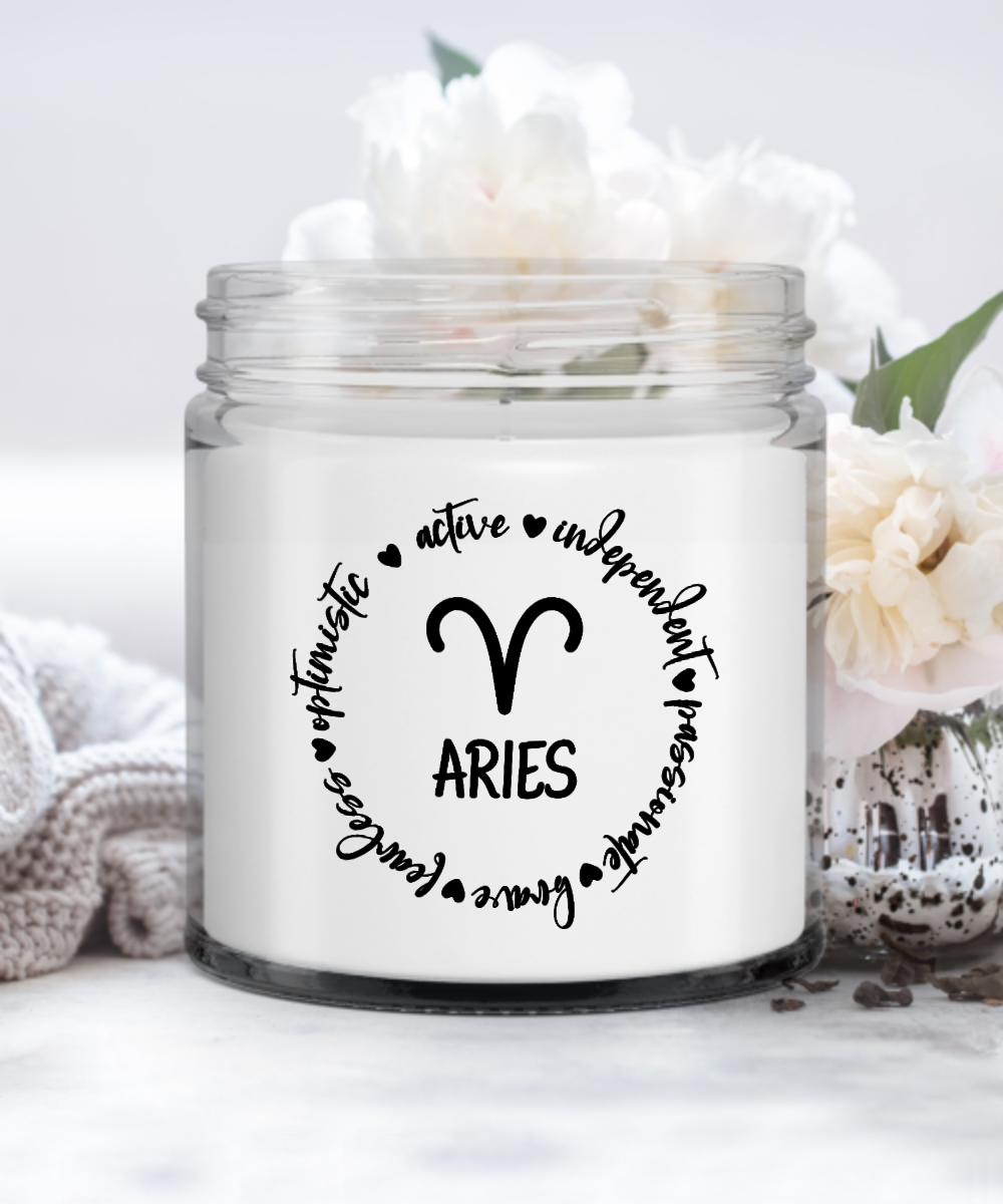 Traits of Aries Vanilla Scented Candle - Keepsake Gift