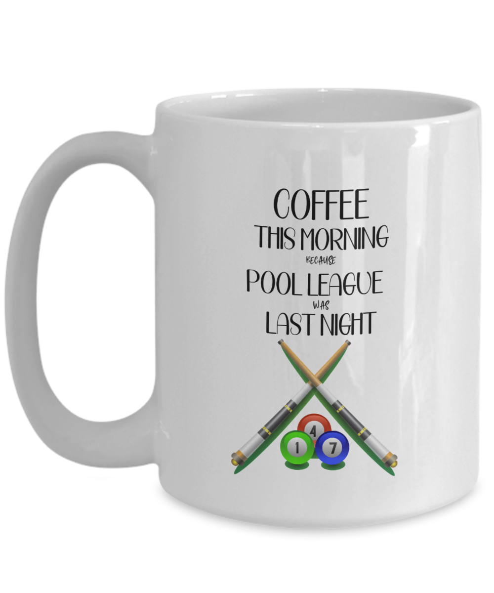 Pool Players Coffee Mug 15oz Ceramic White