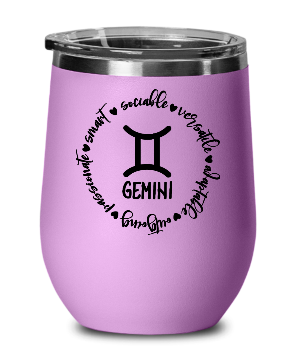 Traits of Gemini 12oz Wine Tumbler