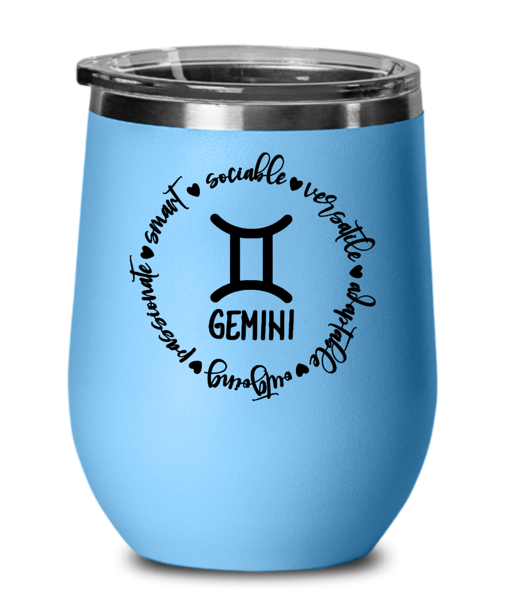 Traits of Gemini 12oz Wine Tumbler
