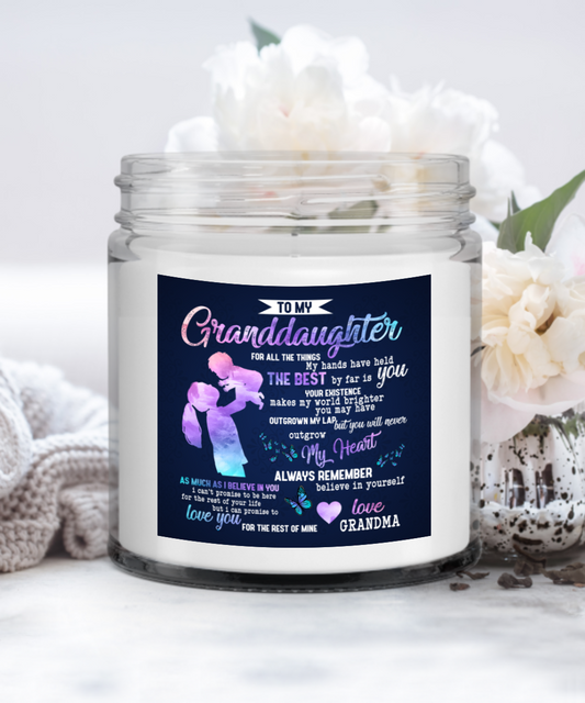 To My Granddaughter Vanilla Candle - Keepsake Jar with Lid