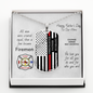 Firefighter Father Husband Dog Tag Chain - Silver or Gold - Engraving Option