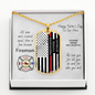 Firefighter Father Husband Dog Tag Chain - Silver or Gold - Engraving Option