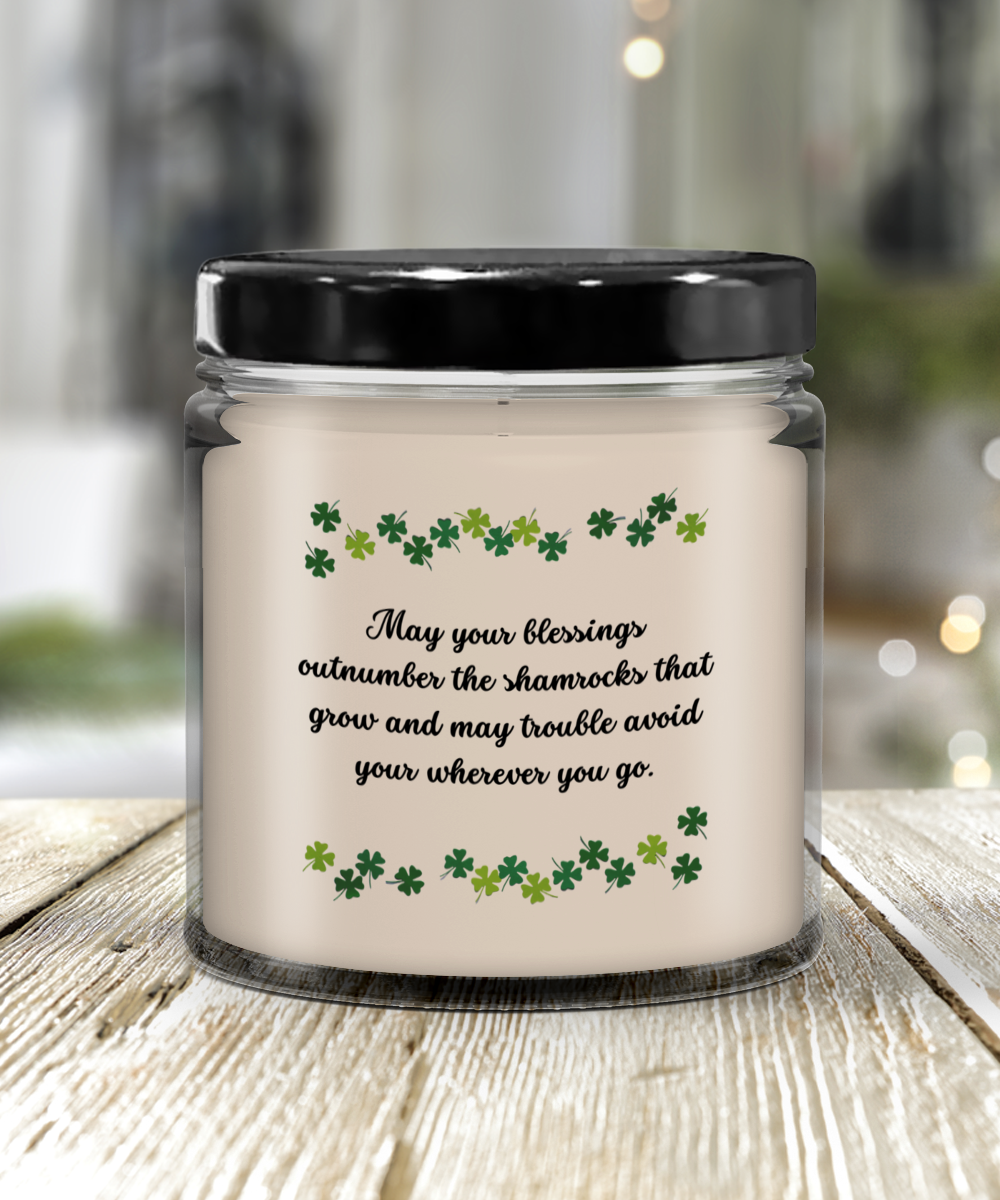 St Patrick's Day Blessings Vanilla Scented Candle - Keepsake Jar with Lid