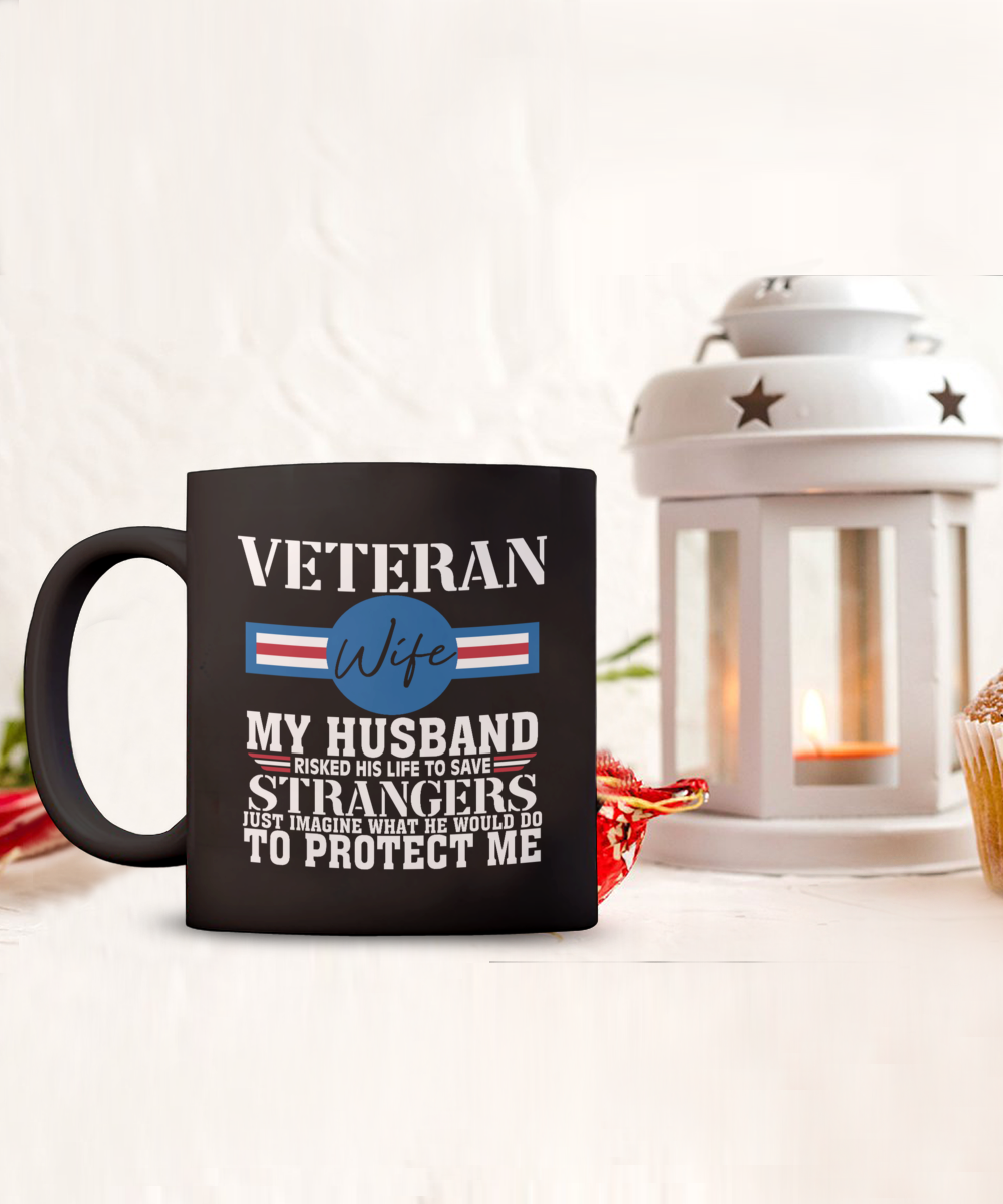 Veteran Wife 15oz Black Ceramic Mug