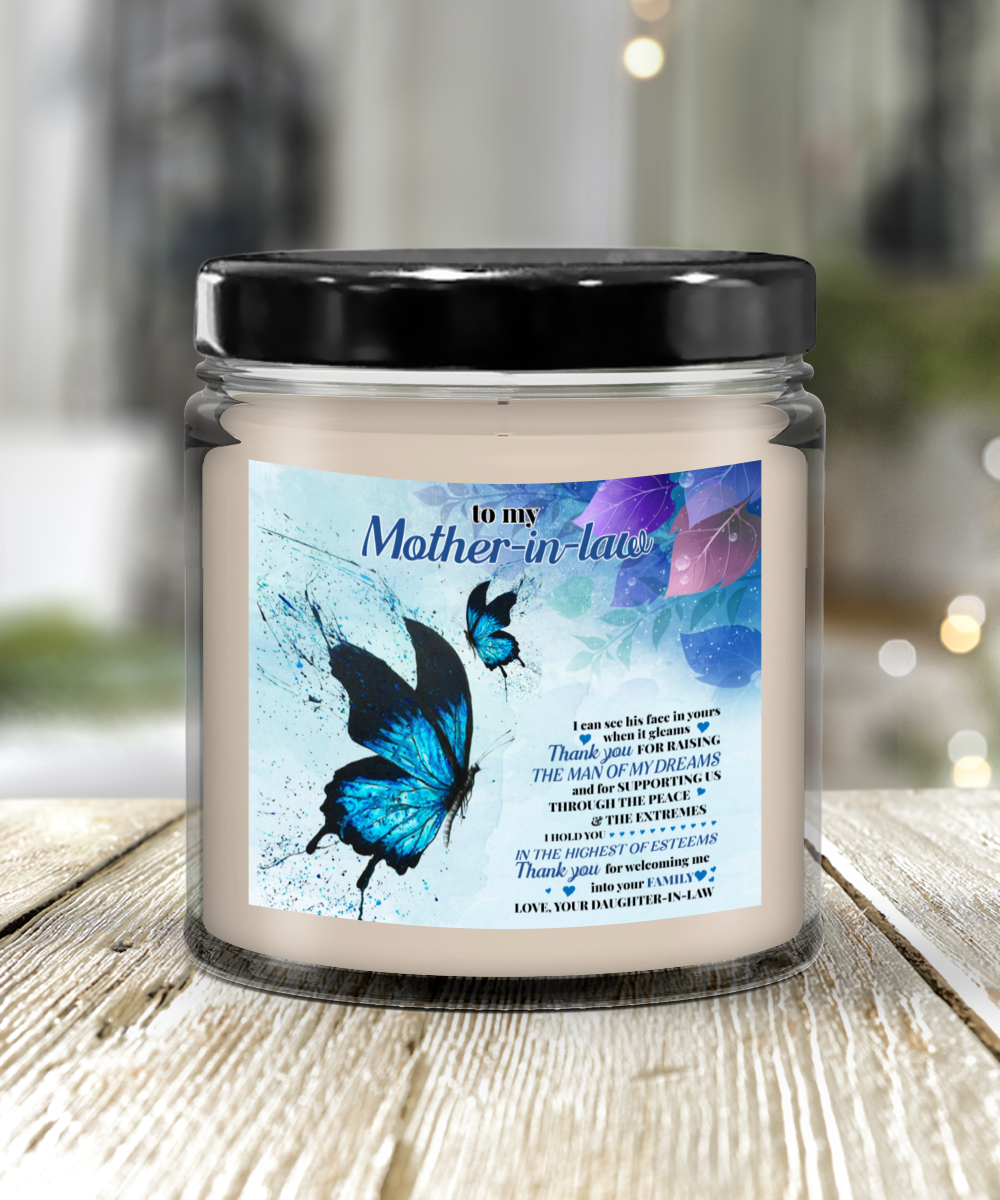 To My Mother-In-Law 9oz Vanilla Candle in Keepsake Jar with Lid