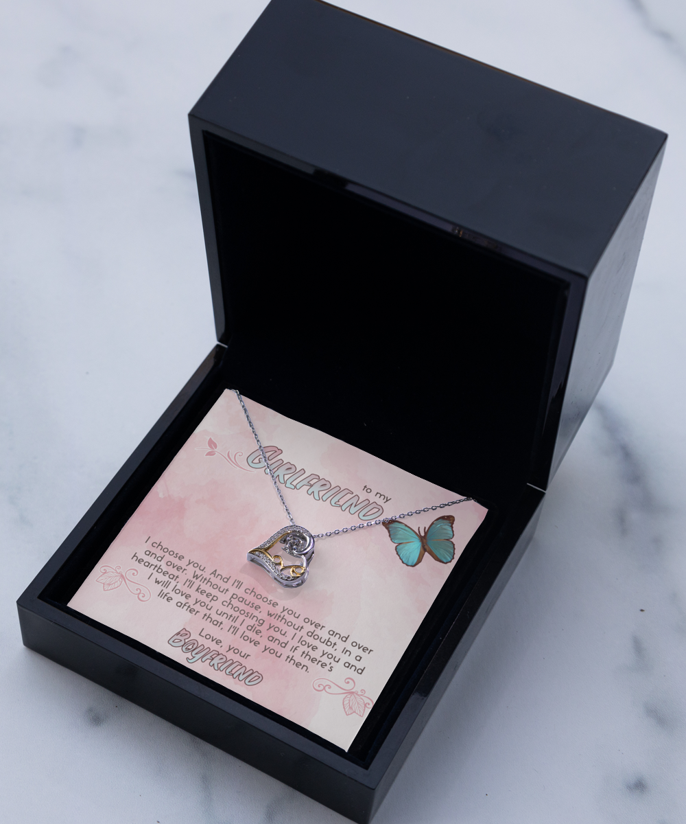 To My Girlfriend Scripted Love Necklace - Gift for Her