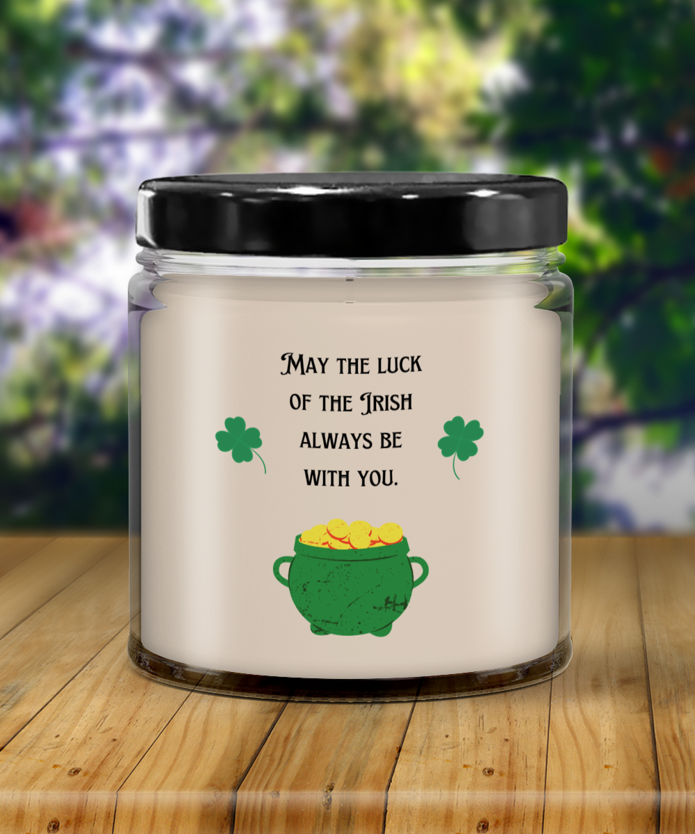 May The Luck Of The Irish Always Be With You Vanilla Scented Candle - Keepsake Jar with Lid