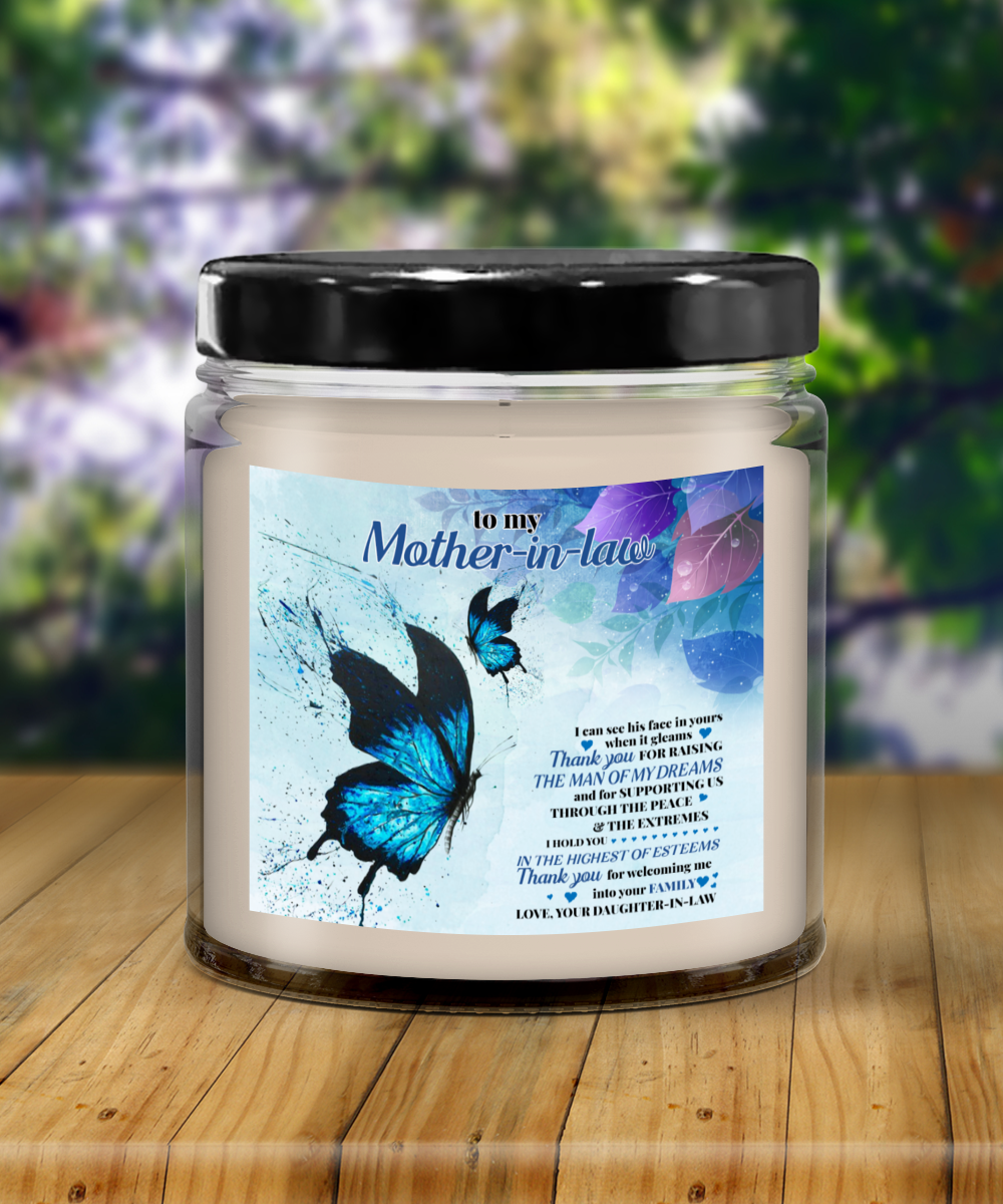 To My Mother-In-Law 9oz Vanilla Candle in Keepsake Jar with Lid