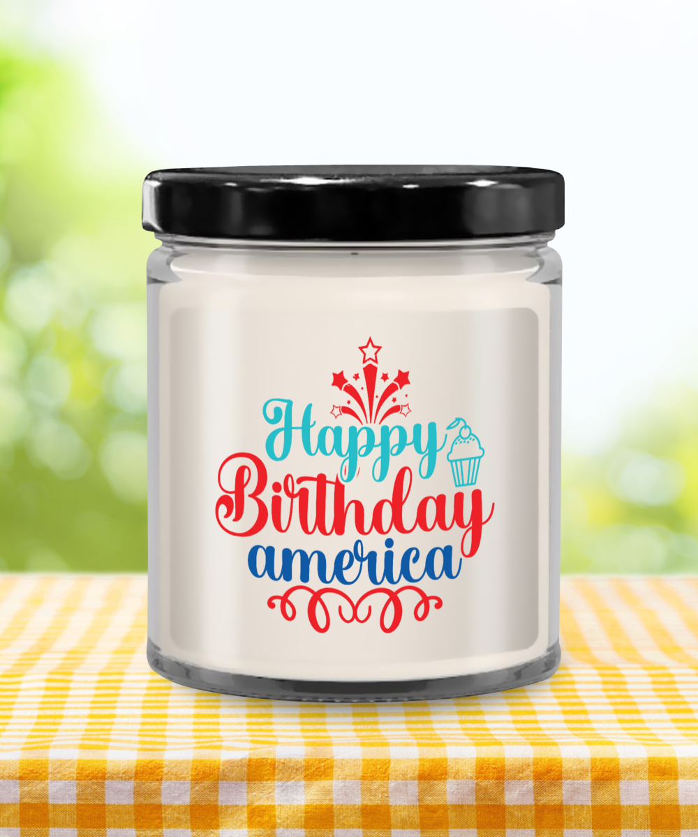 Happy Birthday America July 4th 9oz Vanilla Candle