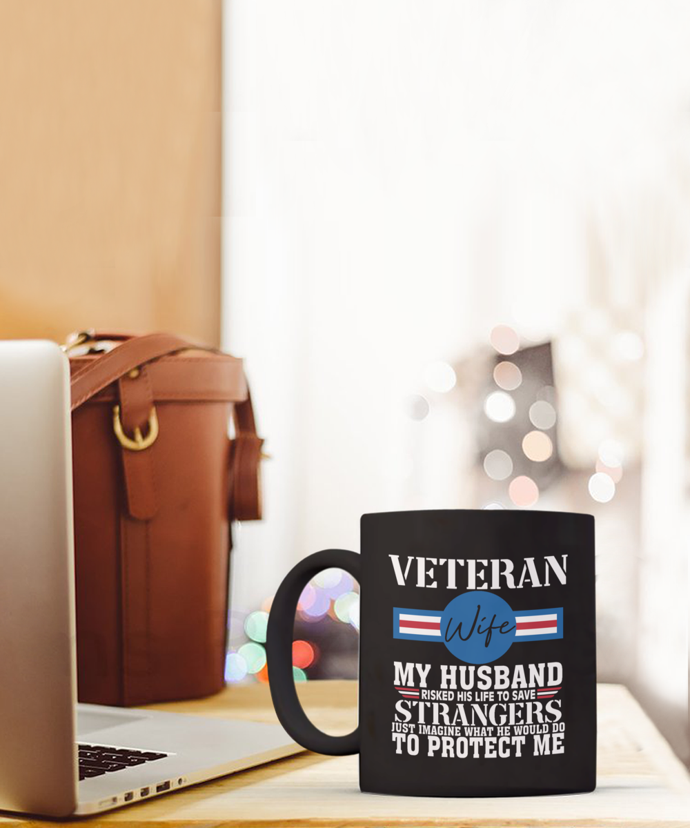 Veteran Wife 15oz Black Ceramic Mug