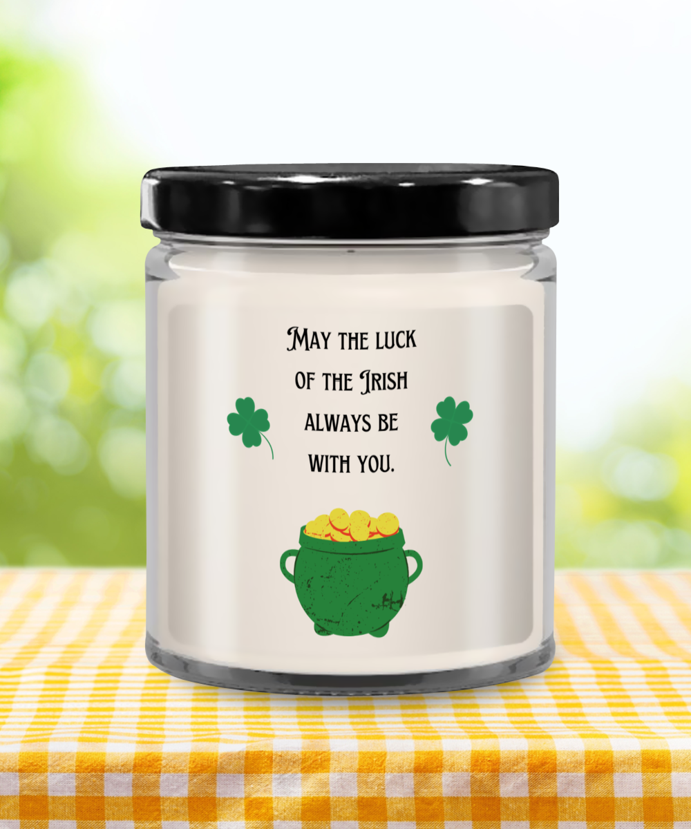 May The Luck Of The Irish Always Be With You Vanilla Scented Candle - Keepsake Jar with Lid