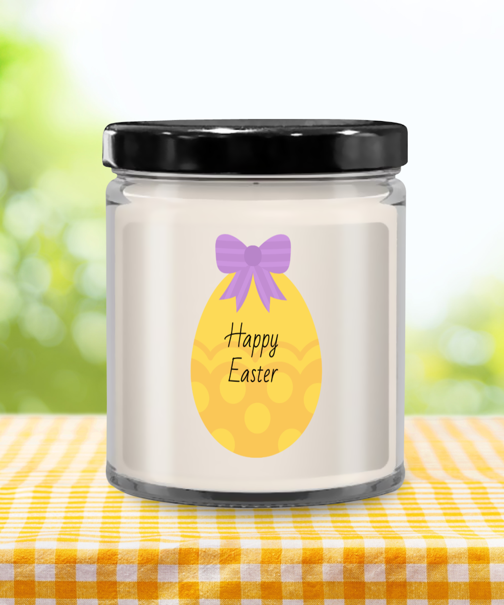 Happy Easter Giant Egg - Vanilla Scented Candle in Keepsake Jar with Lid