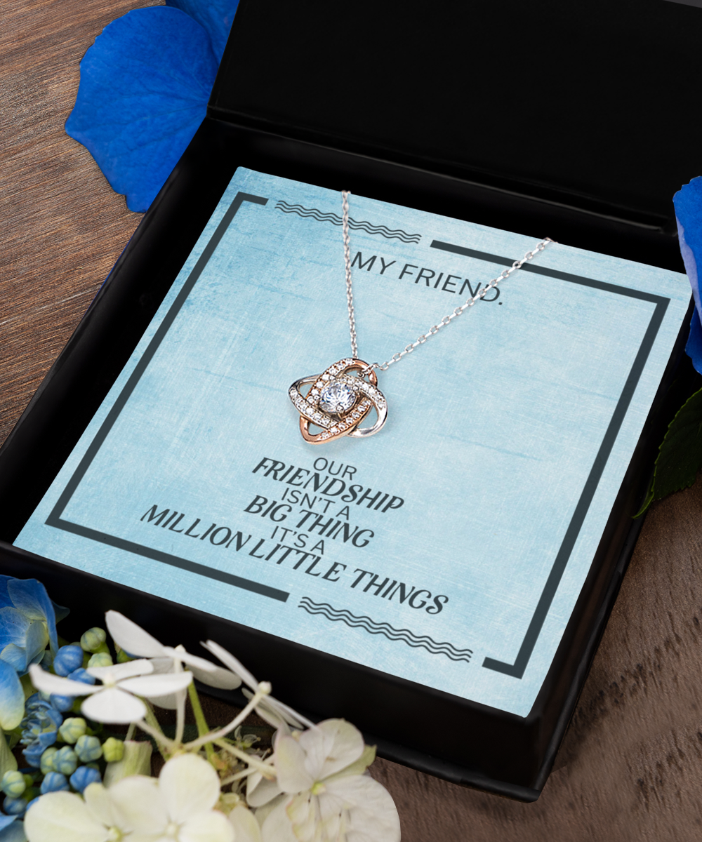My Friend Rose Gold Love Knot Necklace