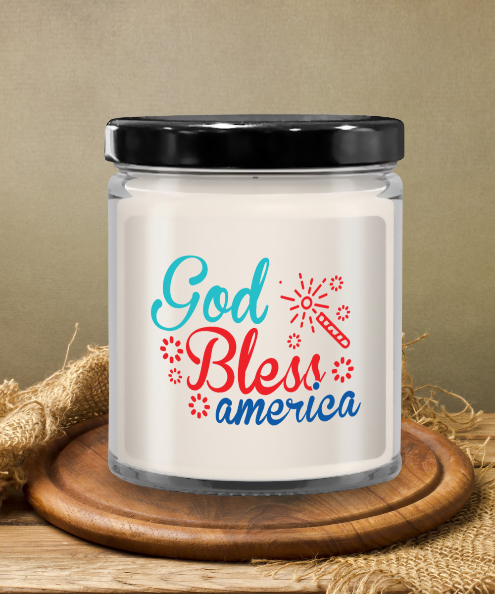 God Bless America 9oz Vanilla Candle 4th of July