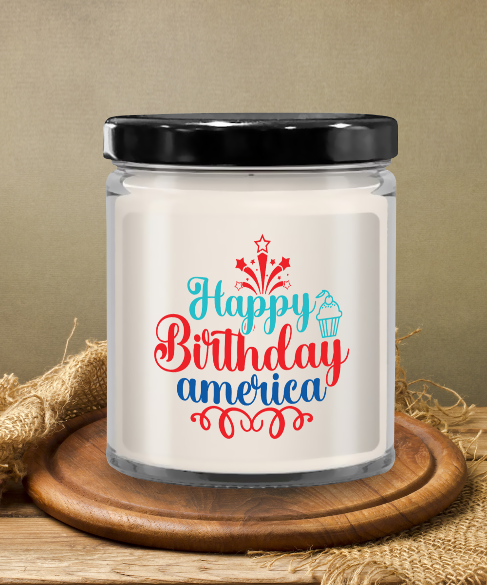 Happy Birthday America July 4th 9oz Vanilla Candle