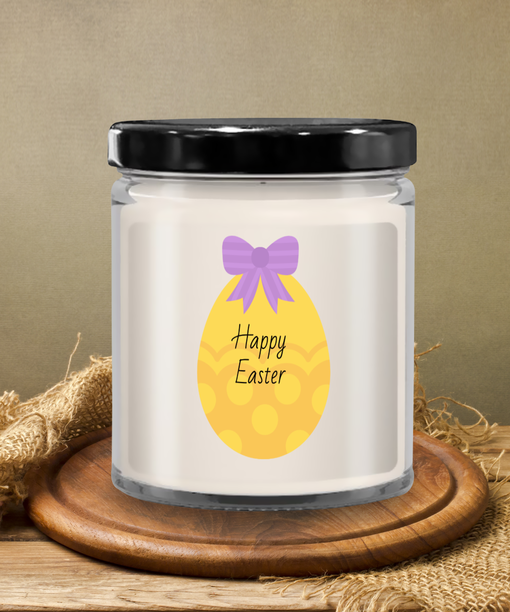 Happy Easter Giant Egg - Vanilla Scented Candle in Keepsake Jar with Lid