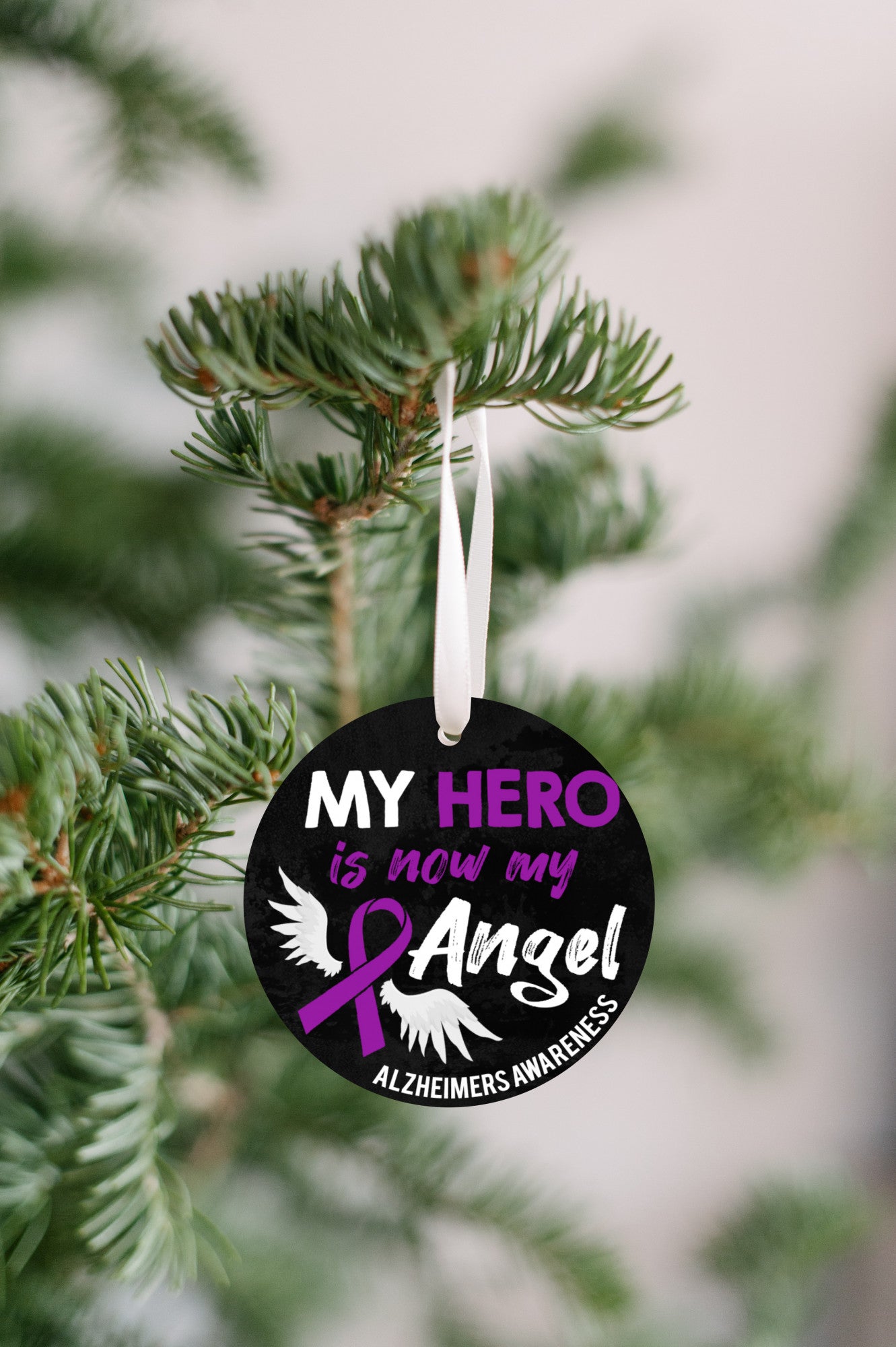 My Hero Is Now My Angel Alzheimer's Awareness Ornament