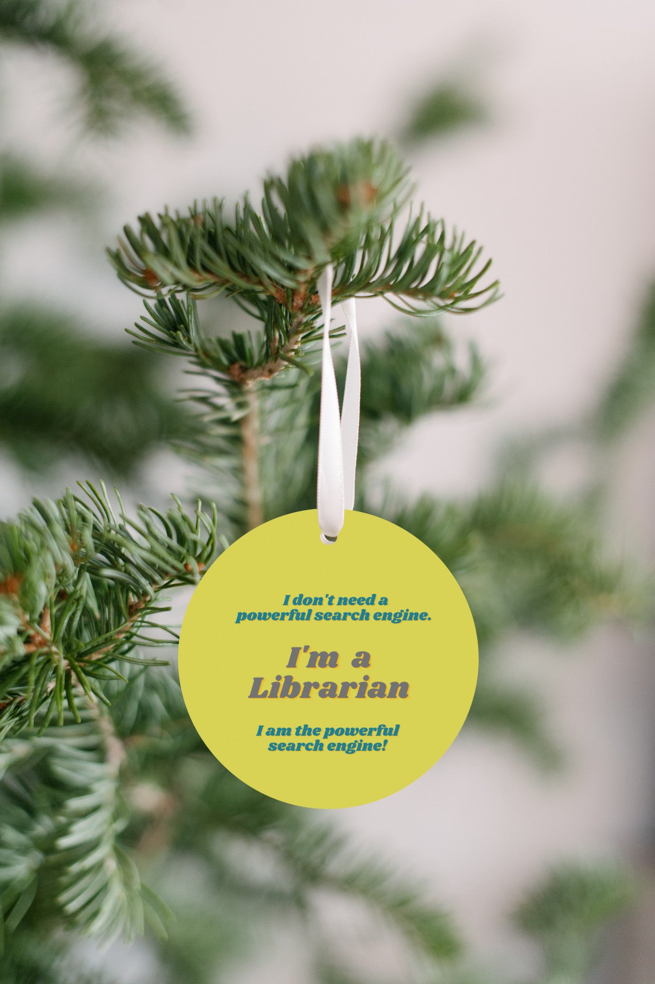 Librarian The Real Powerful Search Engine Holiday Ornament