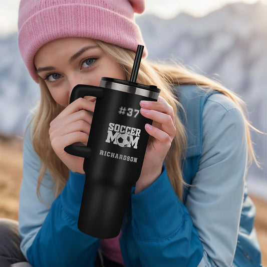 Personalized Tumbler 40oz Soccer Mom