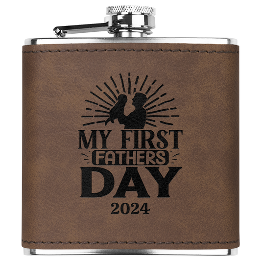 My First Father's Day 6oz Flask - Customer with Year