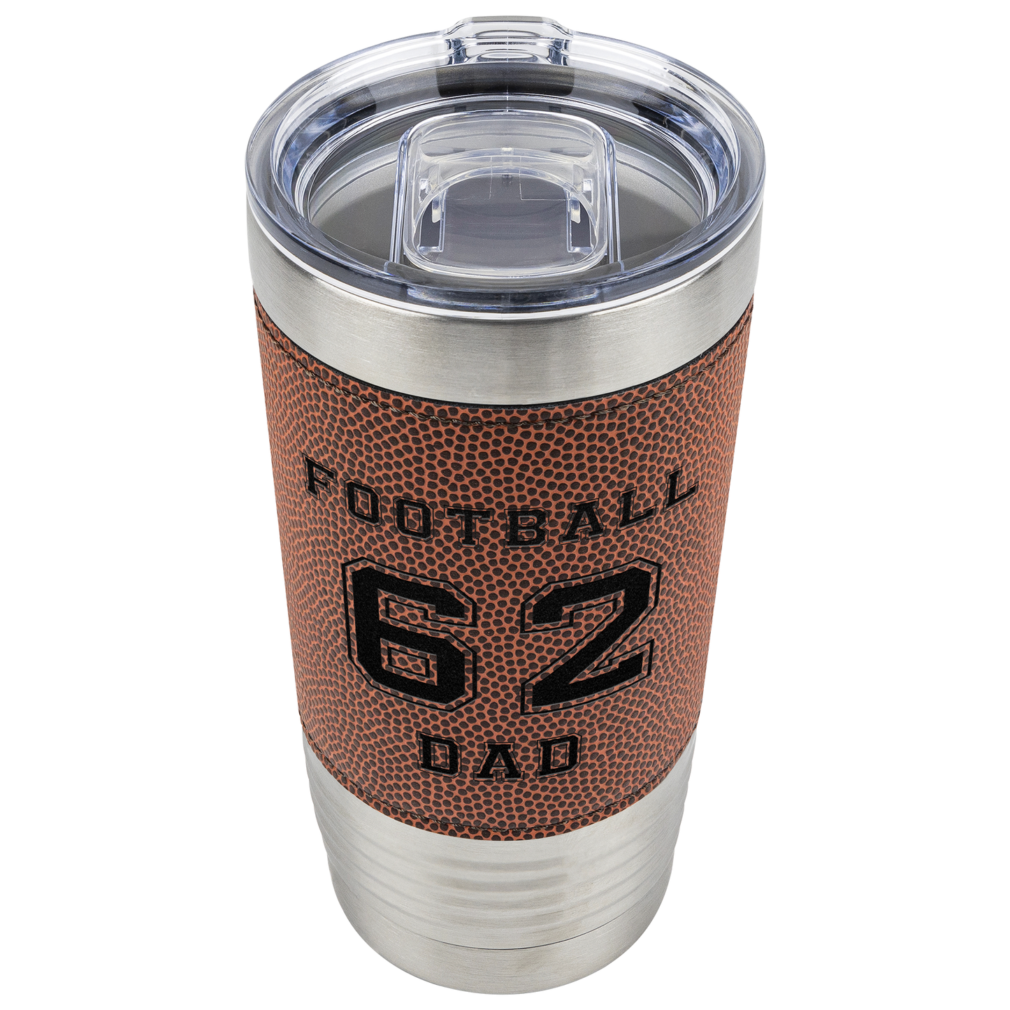 Personalized Player 20oz Football Tumbler Name and Jersey Number for Mom and Dad