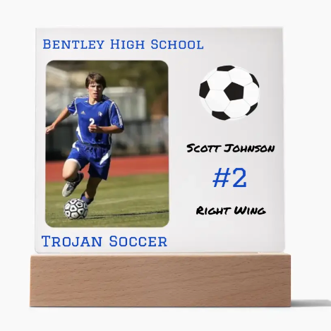 Athletic Sports Keepsake Acrylic Square Plaque - Customized to Player Specifics