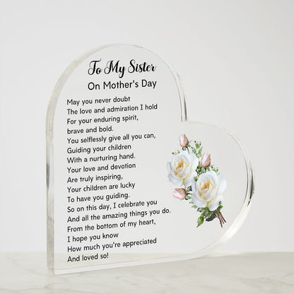 To My Sister on Mother's Day Acrylic Plaque