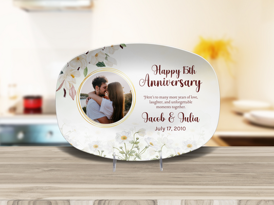 Happy 15th Anniversary Personalized Serving Platter
