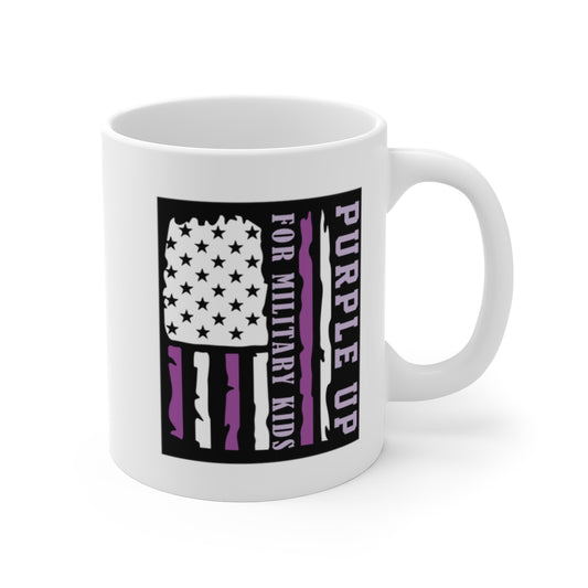 Military Kids Ceramic Mugs Purple Up (11oz\15oz\20oz)