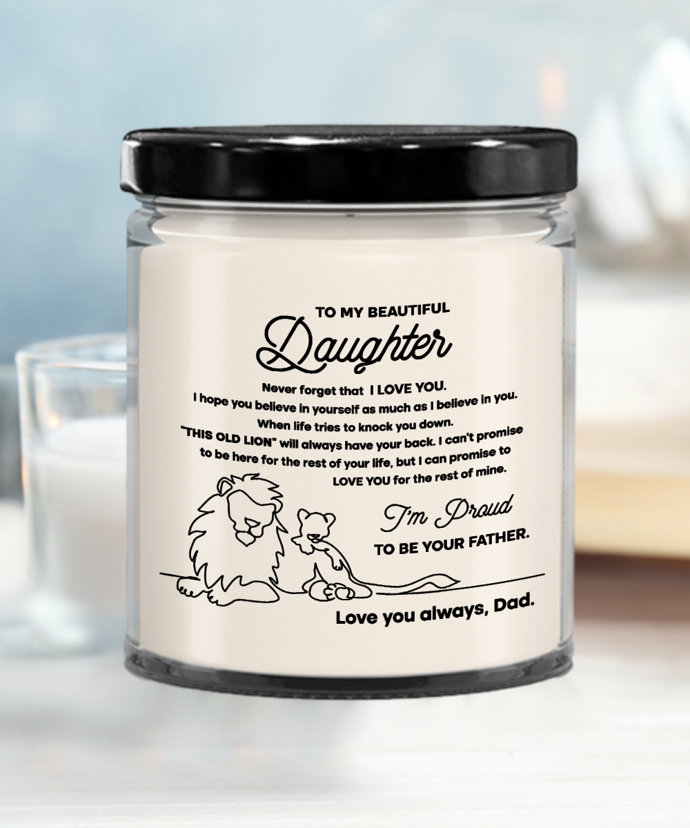 To My Beautiful Daughter 9oz Vanilla Soy Candle