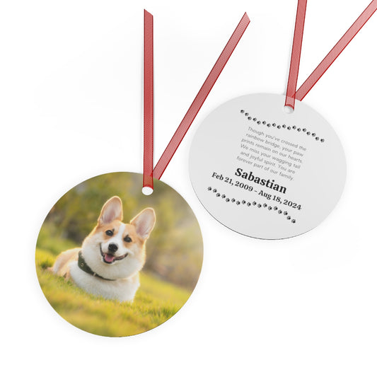 Personalized Metal Christmas Pet Ornaments Two-Sided Printing