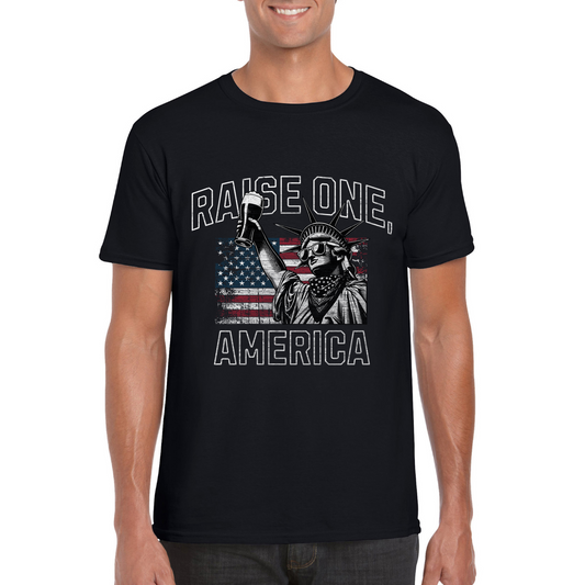 Raise One, America Softstyle Unisex T-Shirt