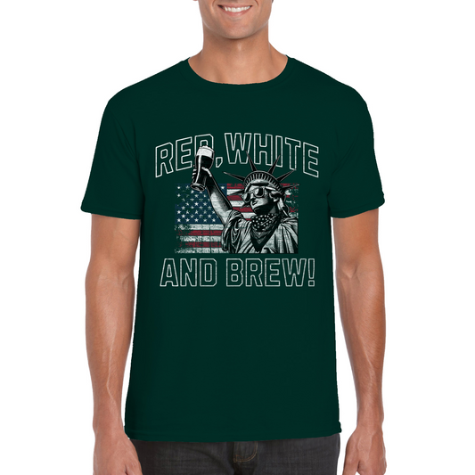 Red White And Brew! Softstyle Unisex T-Shirt