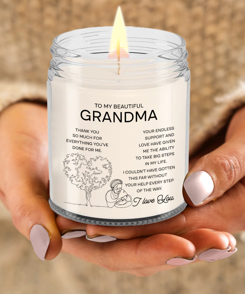 To My Beautiful Grandma 9oz Vanilla Soy Candle