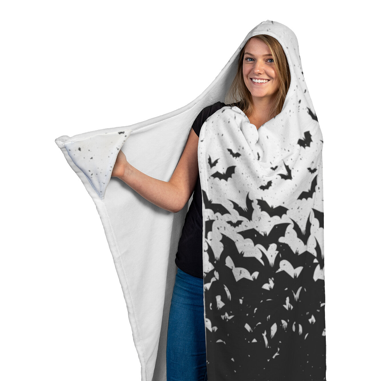 Flying Bats Halloween Hooded Blanket