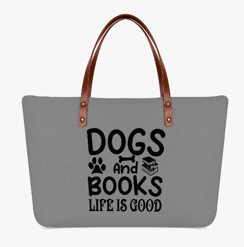 Dogs And Books Tote Bag