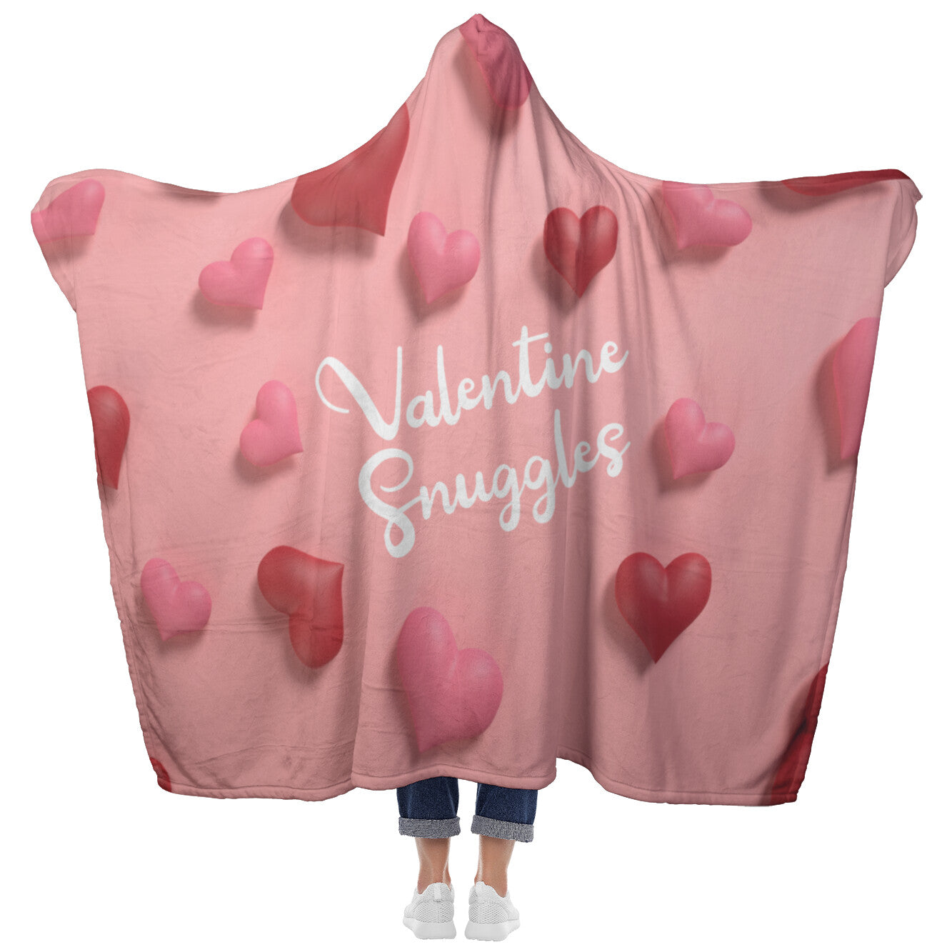 Valentine Snuggles Hooded Blanket