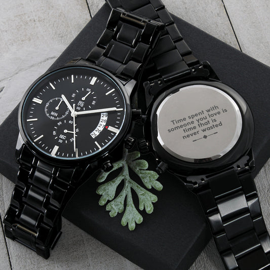 Gorgeous Black Customized Watch, Gift for Him