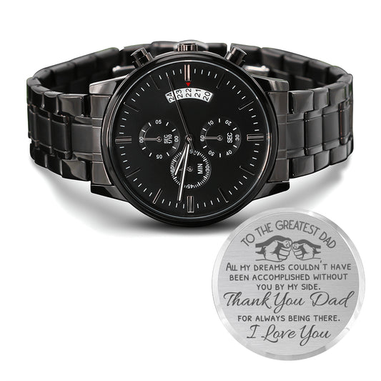 Thank You Dad - Men's Black Chronograph Watch