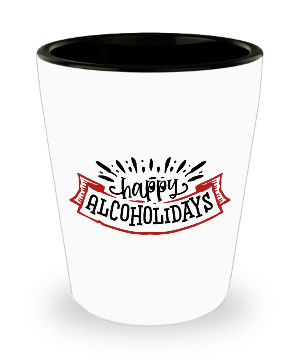 Happy Alcoholidays 1.5 oz Shot Glass