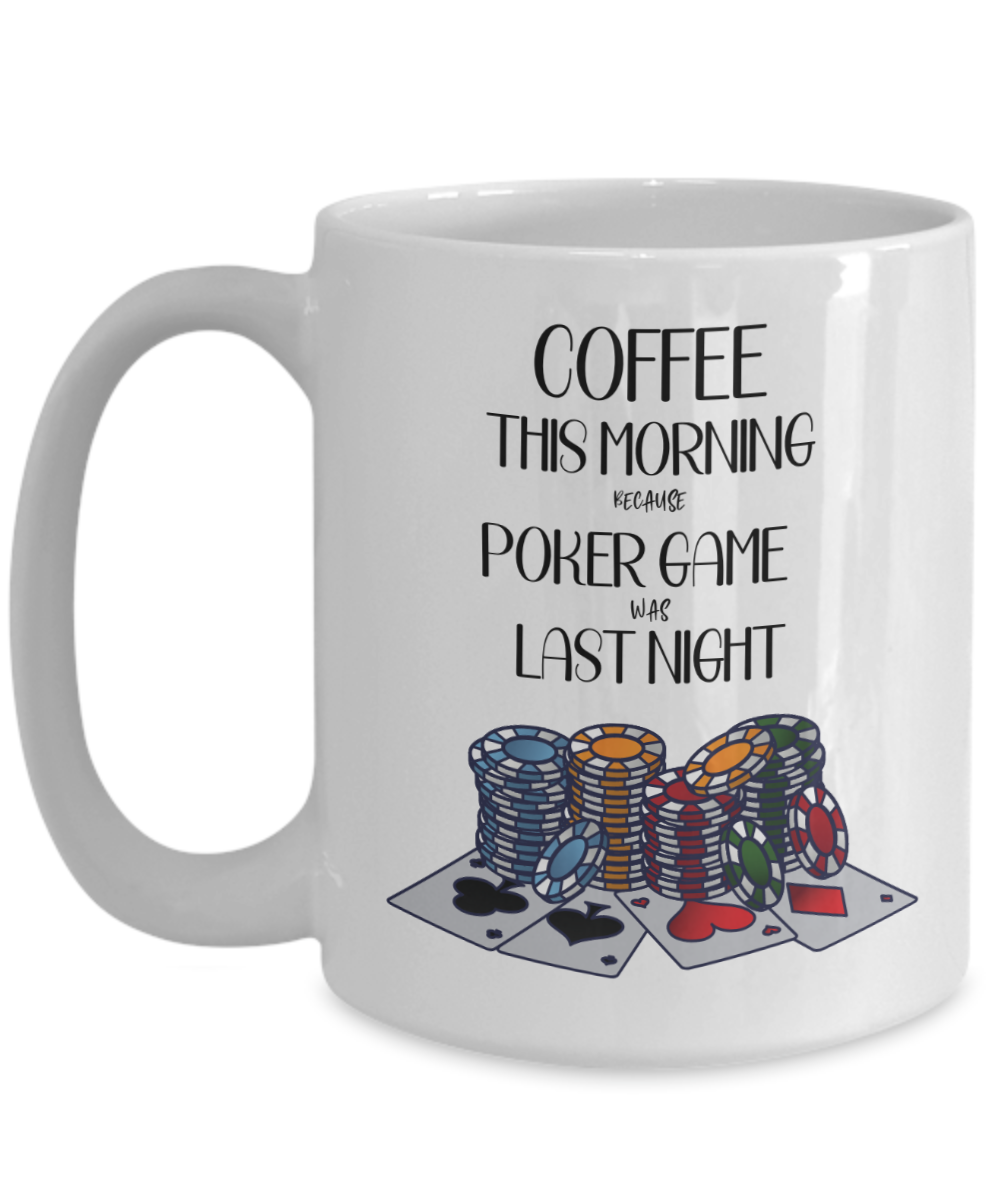 Poker Players Coffee Mug 15oz Ceramic White