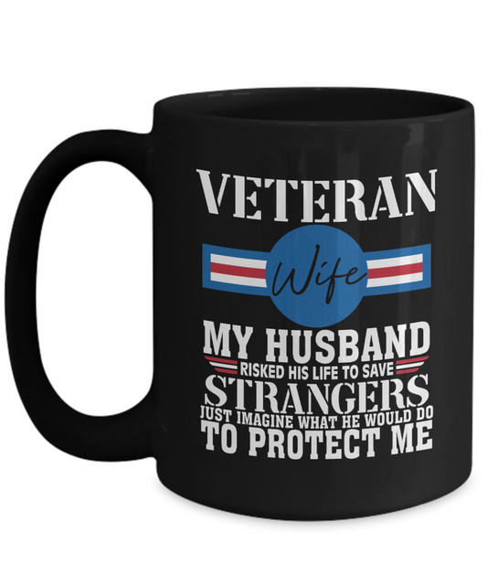 Veteran Wife 15oz Black Ceramic Mug