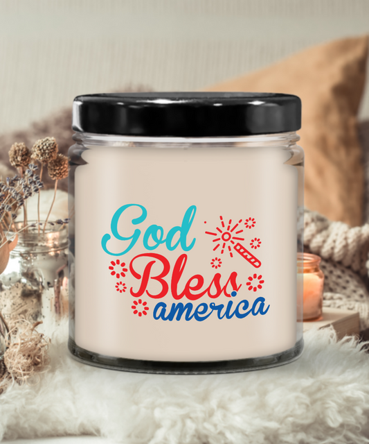 God Bless America 9oz Vanilla Candle 4th of July