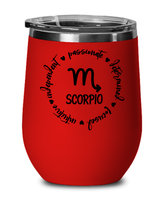 Traits of Scorpio 12oz Wine Tumbler