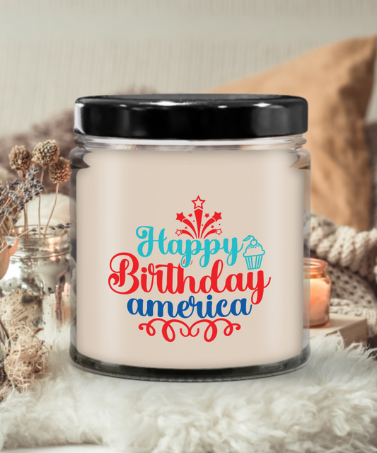 Happy Birthday America July 4th 9oz Vanilla Candle