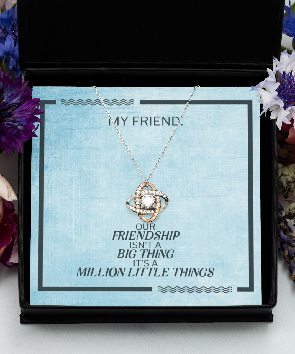 My Friend Rose Gold Love Knot Necklace