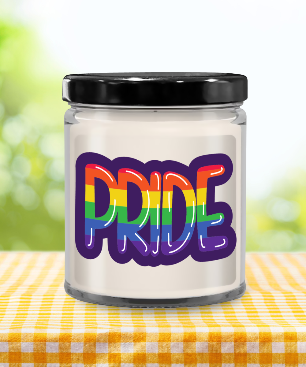 PRIDE 9oz Vanilla Soy Candle Keepsake Jar with Lid